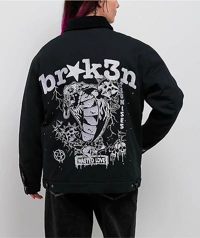 Broken Promises Wasted Love Black Work Jacket