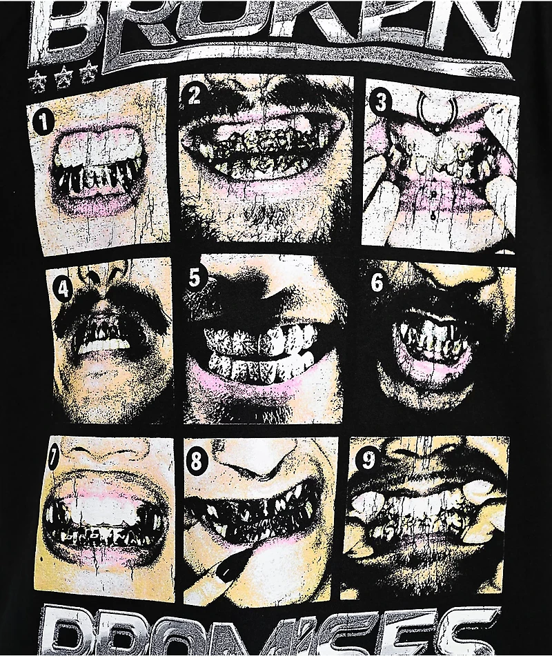 Broken Promises Watch Your Mouth Black T-Shirt