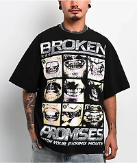 Broken Promises Watch Your Mouth Black T-Shirt