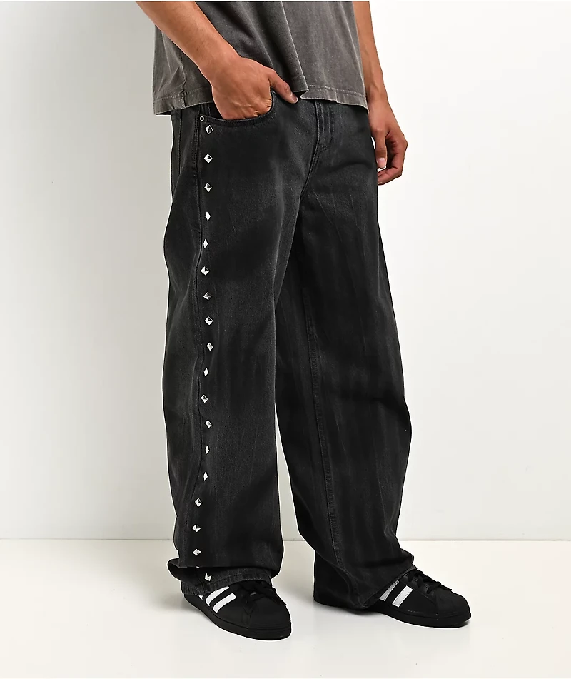 Broken Promises Weapon Studded Black Wash Jeans