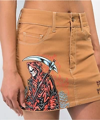 Broken Promises Wheelbarrow Brown Mini Skirt