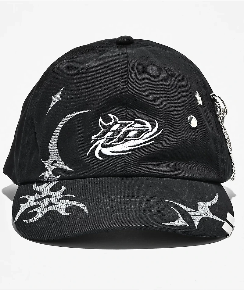 Broken Promises Whirl Airbrush Black Strapback Hat