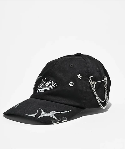 Broken Promises Whirl Airbrush Black Strapback Hat