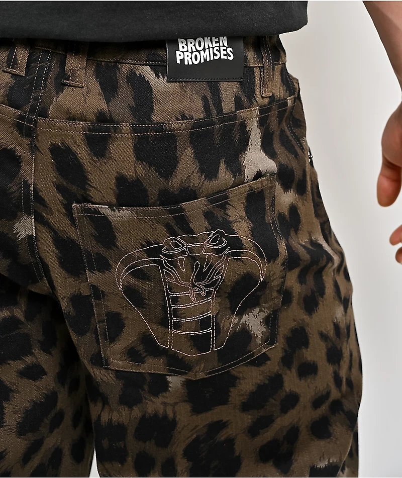 Broken Promises Wild Leopard Brown Jeans