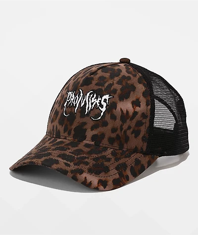 Broken Promises Wild Youth Brown Cheetah Print Trucker Hat