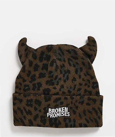 Broken Promises Wild Youth Horn Brown Beanie