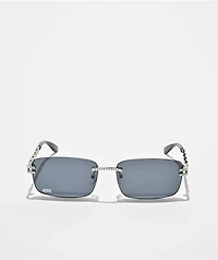 Broken Promises Wired Rimless Black & Silver Sunglasses