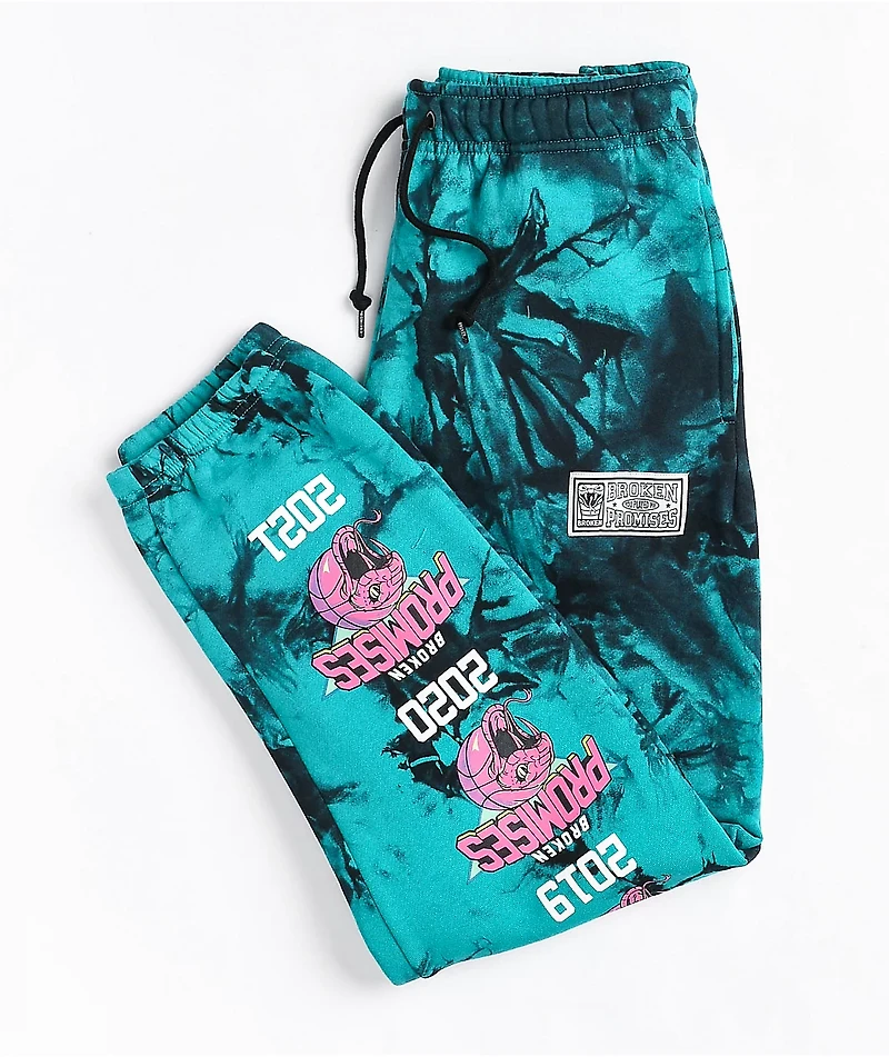 Broken Promises You Played Me Blue & Black Tie Dye Jogger Sweatpants