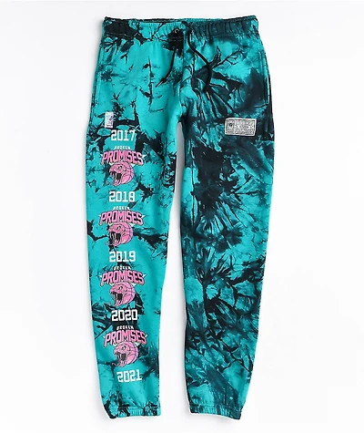 Broken Promises You Played Me Blue & Black Tie Dye Jogger Sweatpants