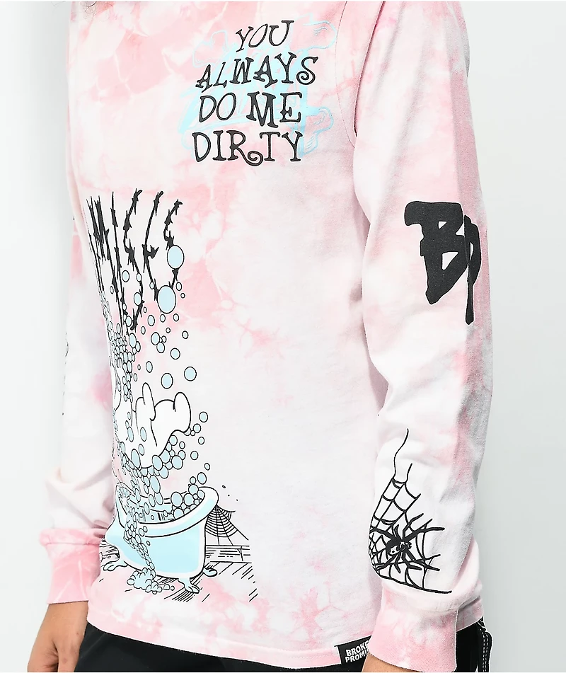 Broken Promises x Casper Do Me Dirty Pink Tie Dye Long Sleeve T-Shirt
