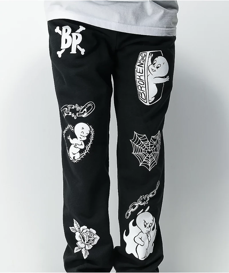 Broken Promises x Casper Doodles Black Sweatpants