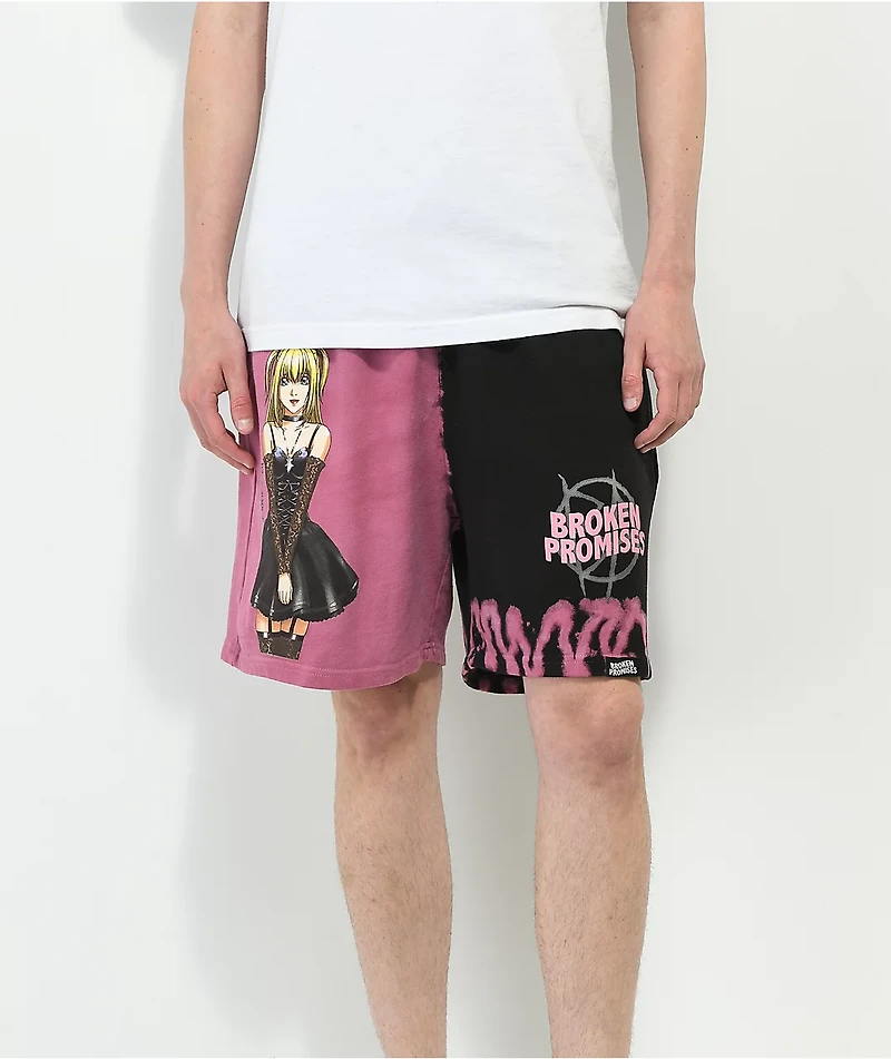 Broken Promises x Death Note Misa Split Tie Dye Sweat Shorts