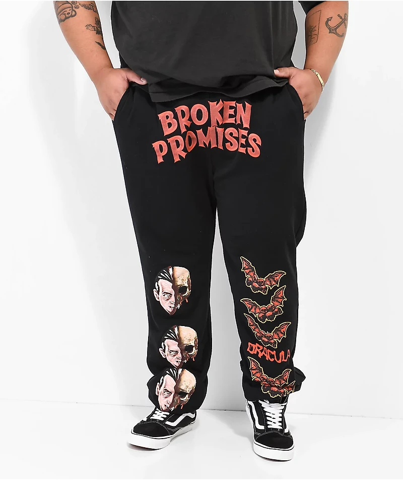 Broken Promises x Dracula The Count Black Sweatpants