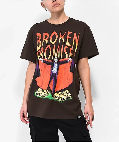 Broken Promises x Dracula Love Sucks Brown T-Shirt