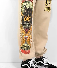 Broken Promises x Dracula Nightmare Of Horror Tan Sweatpants