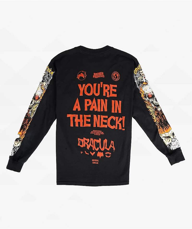 Broken Promises x Dracula Pain My Neck Black Long Sleeve T-Shirt