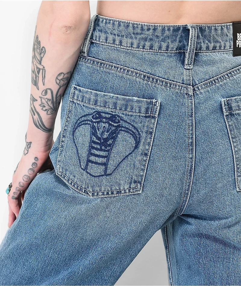 Broken Promises x Happy Bunny Don't Leave Wide Leg Denim Jeans