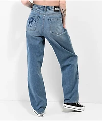 Broken Promises x Happy Bunny Don't Leave Wide Leg Denim Jeans