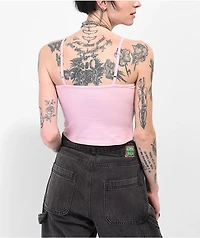 Broken Promises x Happy Bunny Go Away Pink Feather Crop Tank Top