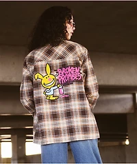Broken Promises x Happy Bunny Graffiti Brown Flannel Shirt