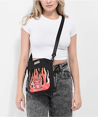 Broken Promises x Happy Bunny I'm Bad Black Crossbody Bag