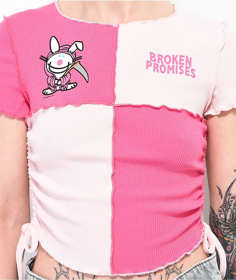 Broken Promises x Happy Bunny Reaper Colorblock Crop Top
