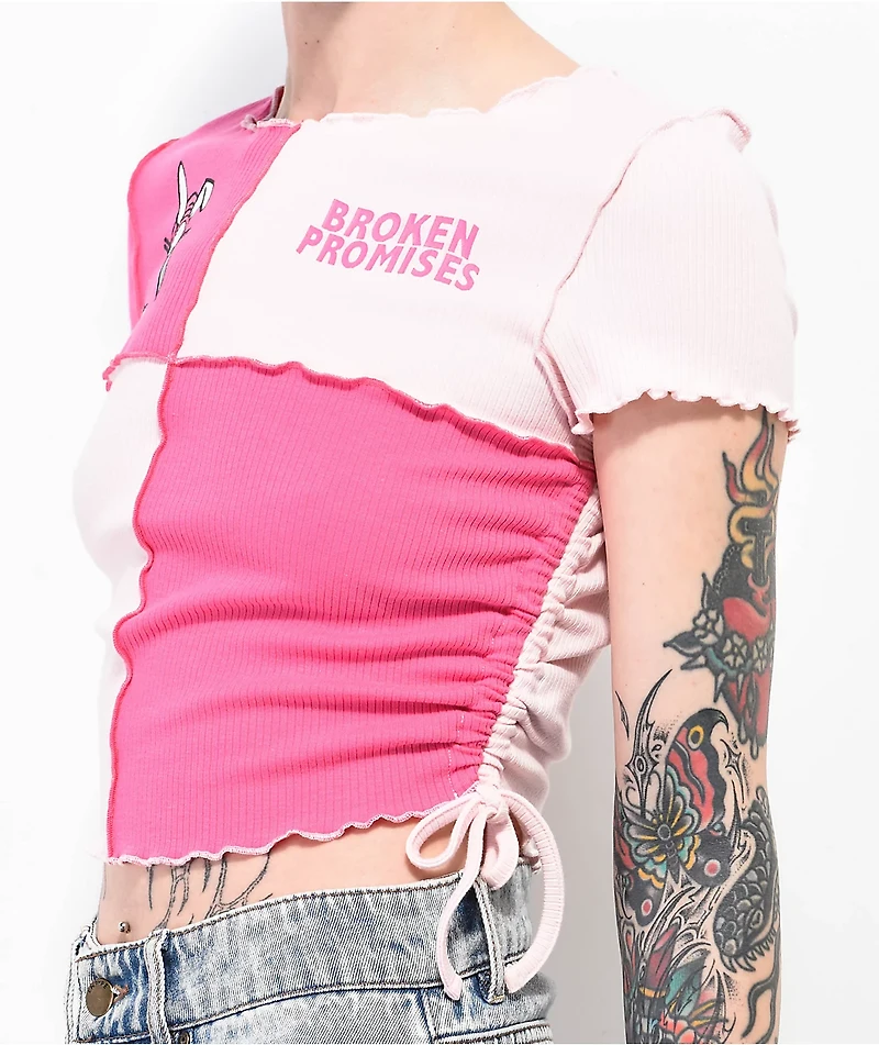 Broken Promises x Happy Bunny Reaper Colorblock Crop Top