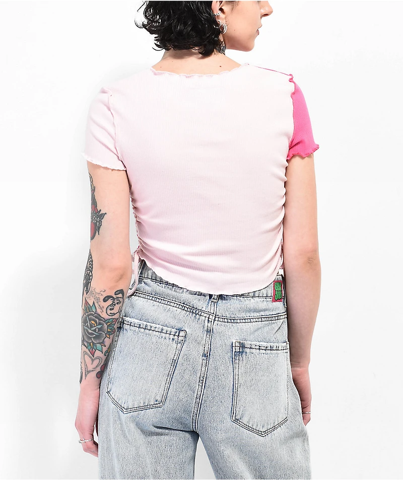 Broken Promises x Happy Bunny Reaper Colorblock Crop Top