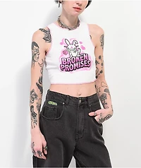 Broken Promises x Happy Bunny Too Cool Stitch White Tank Top