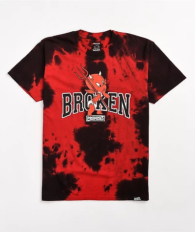 Broken Promises x Hot Stuff Curious Red & Black Tie Dye T-Shirt