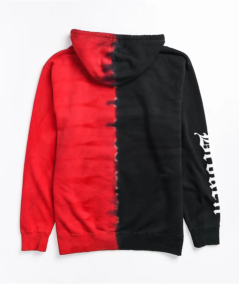 Broken Promises x Hot Stuff Heart Shaped Black & Red Split Dye Hoodie
