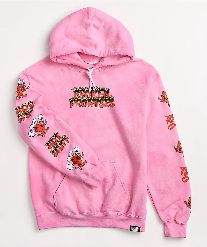 Broken Promises x Hot Stuff Two Moods Pink Tie Dye Hoodie