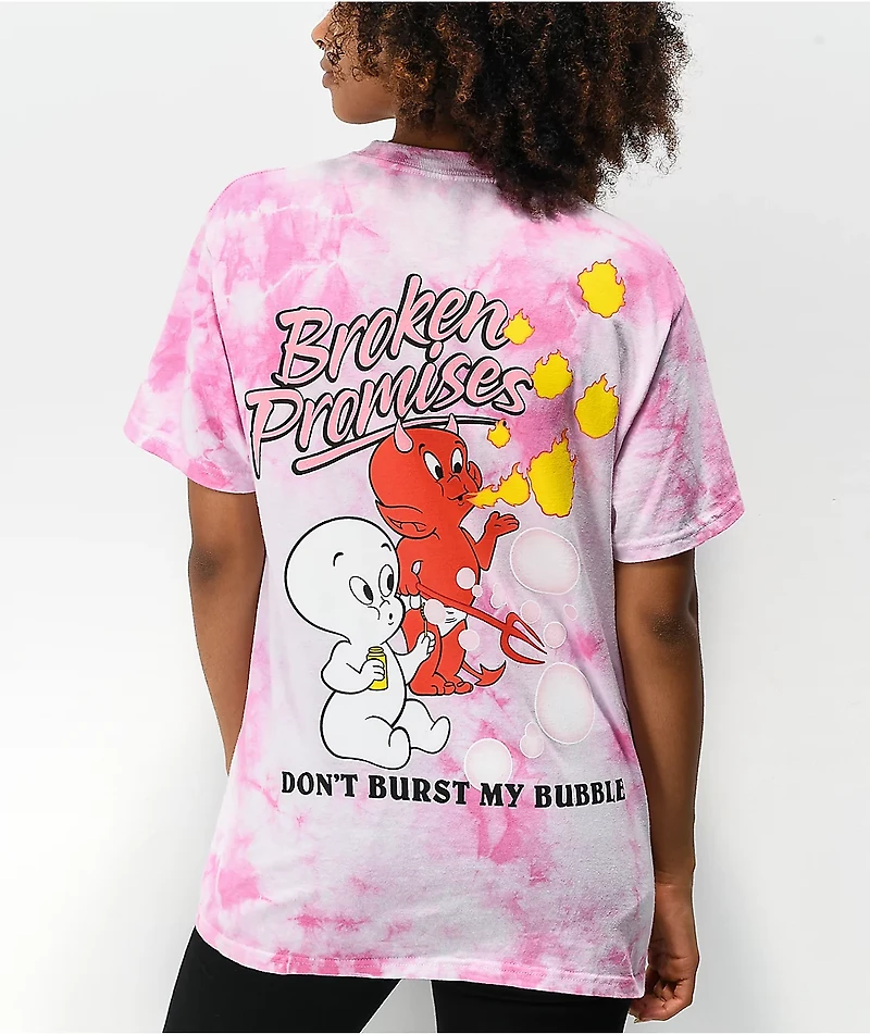 Broken Promises x Hot Stuff Casper Burst My Bubble Pink Tie Dye T-Shirt