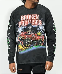 Broken Promises x Hot Wheels Crazy Black Tie Dye Long Sleeve T-Shirt