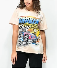 Broken Promises x Hot Wheels Heart Race Peach Tie Dye T-Shirt