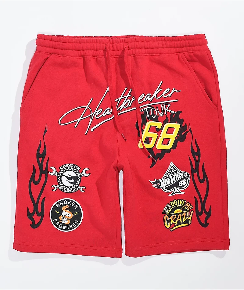 Broken Promises x Hot Wheels Heartbreaker Red Sweat Shorts