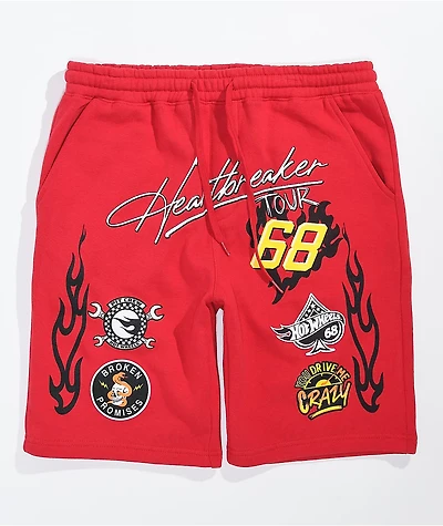 Broken Promises x Hot Wheels Heartbreaker Red Sweat Shorts
