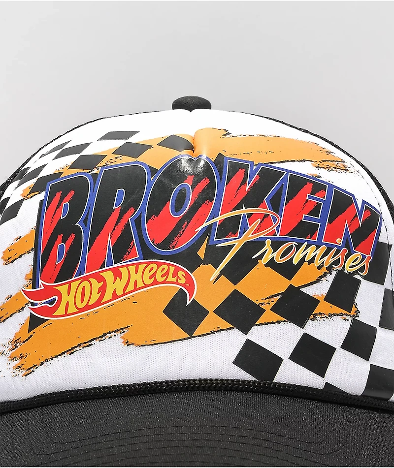Broken Promises x Hot Wheels We're Finished Black & White Trucker Hat