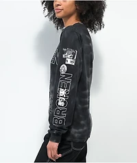 Broken Promises x Junji I Don't Care Black & Grey Split Tie Dye Long Sleeve T-Shirt