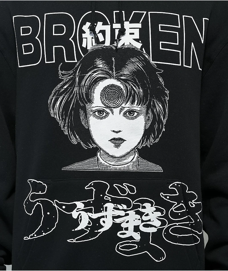 Broken Promises x Junji Ito I Don't Care Black Hoodie