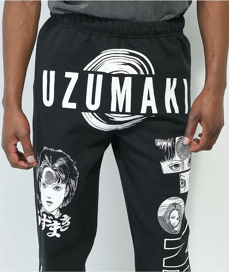 Broken Promises x Junji Ito I Don't Care Black Sweat Pants