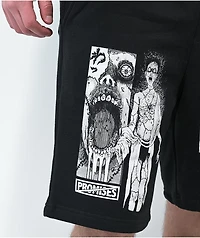 Broken Promises x Junji Ito Jack the Box Black Sweat Shorts