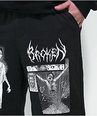 Broken Promises x Junji Ito Jack the Box Black Sweat Shorts