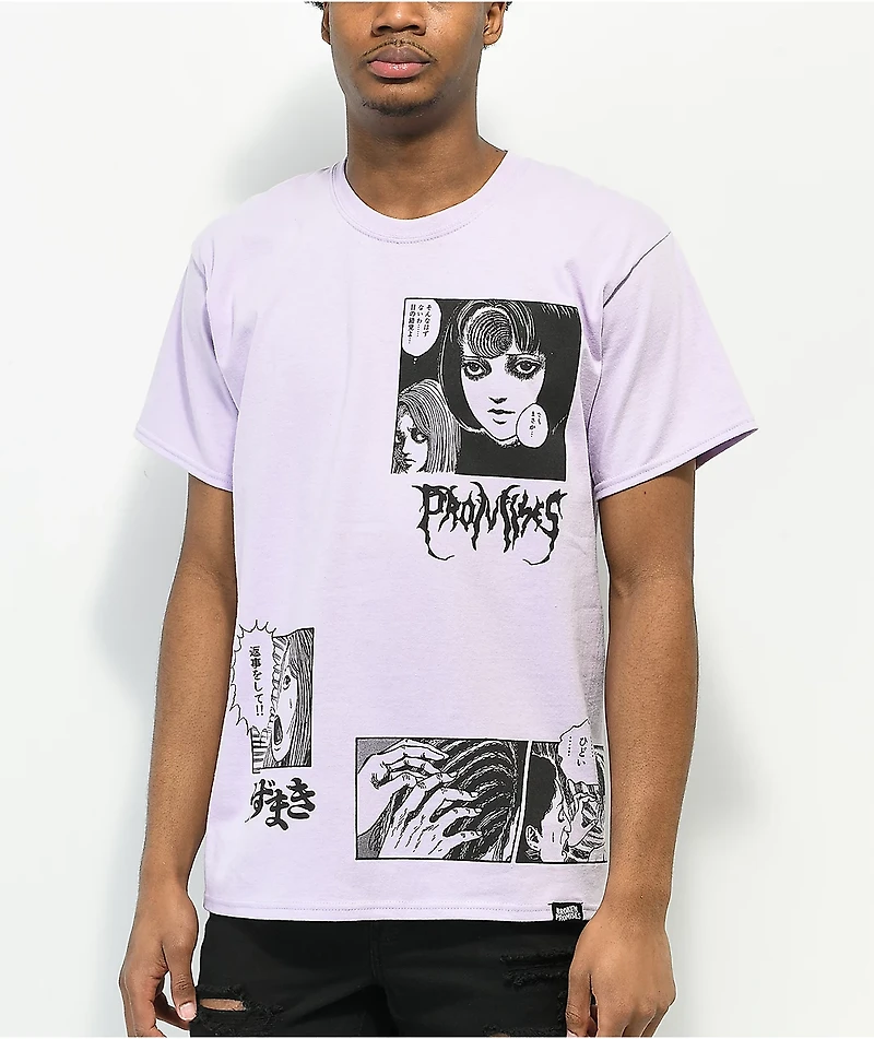Broken Promises x Junji Ito The Scar Light Purple T-Shirt
