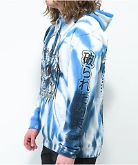 Broken Promises x Junji Ito Twisted Souls Blue & White Tie Dye Hoodie