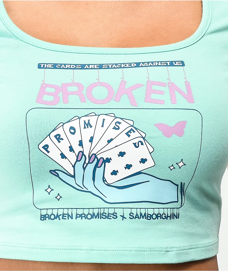 Broken Promises x Samborghini Slight Of Hand Mint Crop Top