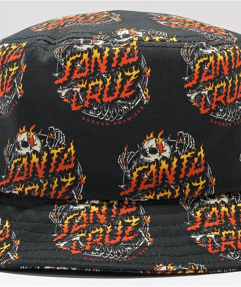Broken Promises x Santa Cruz Boneyard Black Bucket Hat