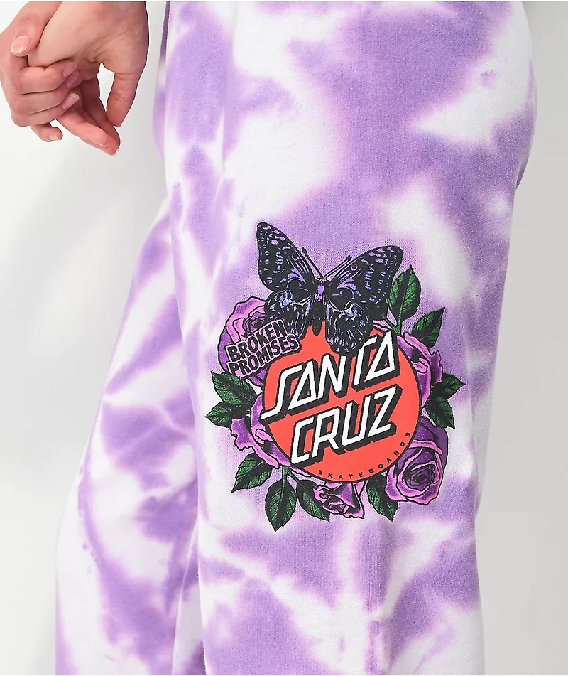 Broken Promises x Santa Cruz Flutter Purple Tie Dye Sweatpants
