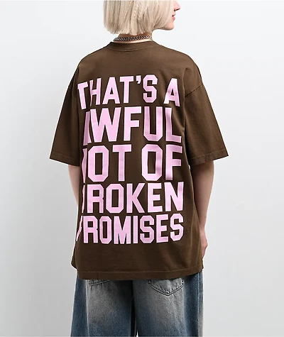Broken Promises x That's A Awful Lot Of Cough Syrup Classic Brown T-Shirt