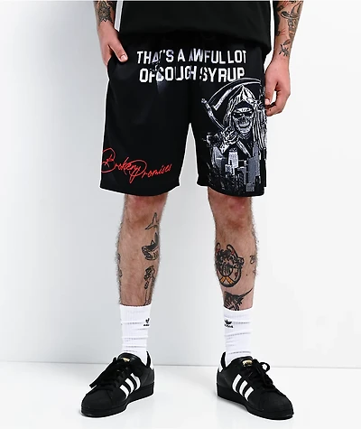 Broken Promises x That's A Awful Lot Of Cough Syrup Ghetto Bird Black Mesh Shorts